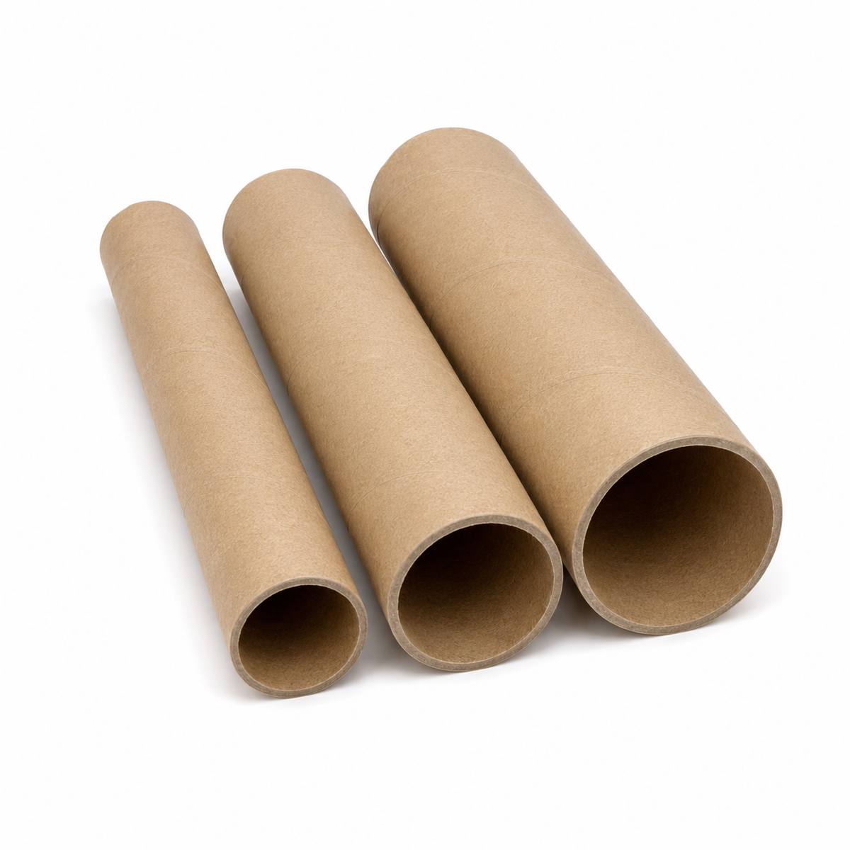 3x Strong Cardboard Paper Tubes for Arts, Crafts, Schools, DIY + More (25cm Length, 30/40/50mm Diameters) in Brown