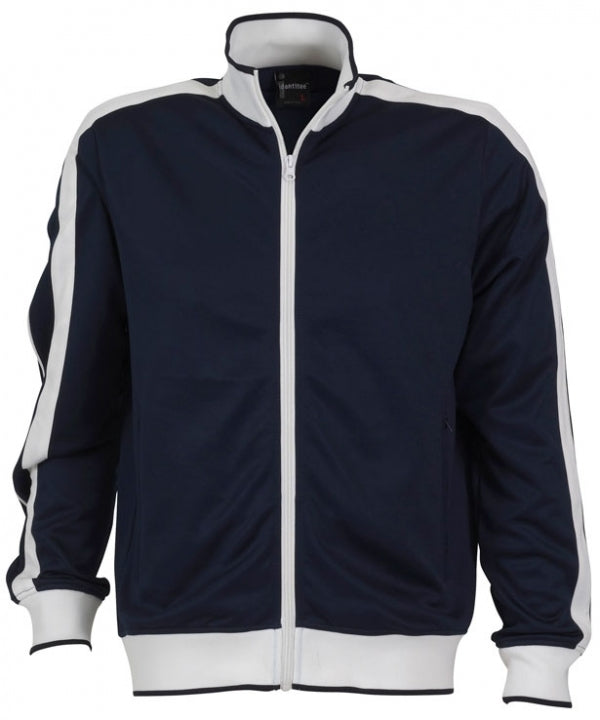 Identitee Mens Varsity Tracksuit Top Jacket - Navy/White (Long Sleeve Warm Winter Jumper)-5