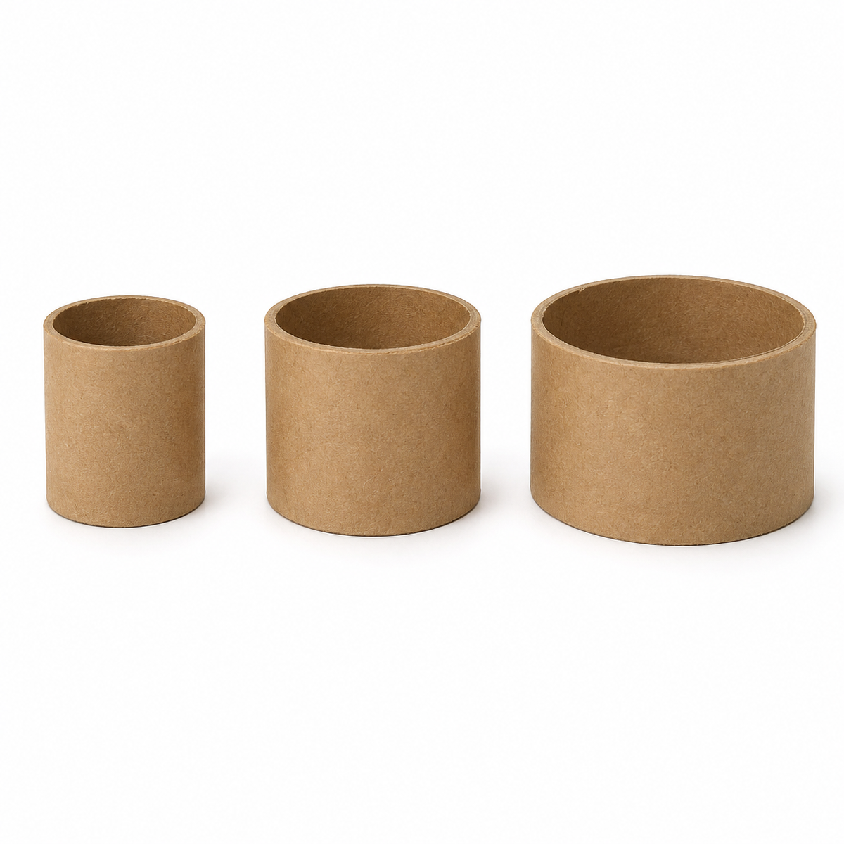 3x Strong Cardboard Paper Tubes for Arts, Crafts, Schools, DIY + More (3cm Length, 30/40/50mm Diameters) in Brown