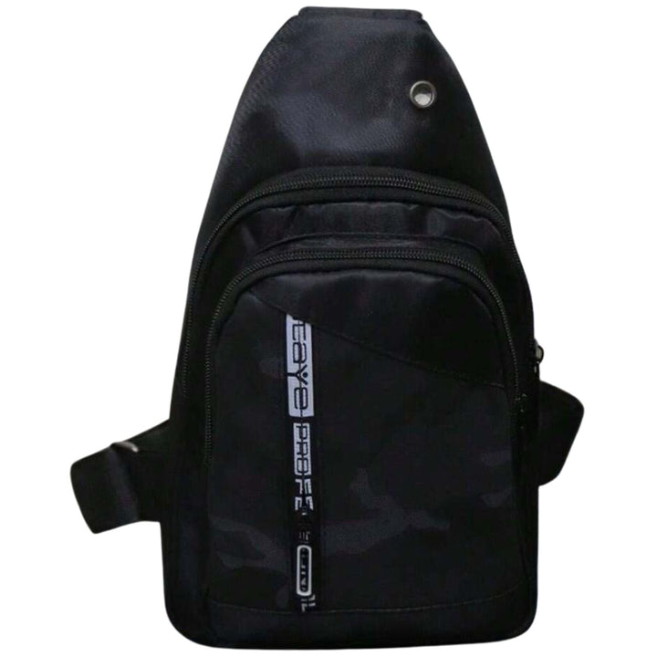 Mens Crossbody Sling Casual Chest Bag in Black