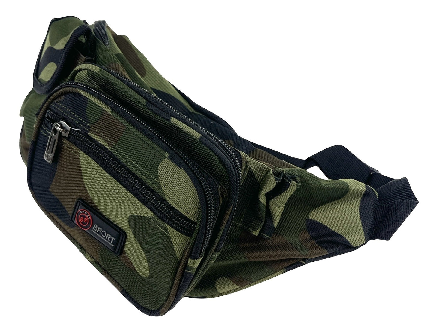 Canvas CAMO BUM BAG Camouflage Waist Travel Belt Wallet Money Security Zips-2