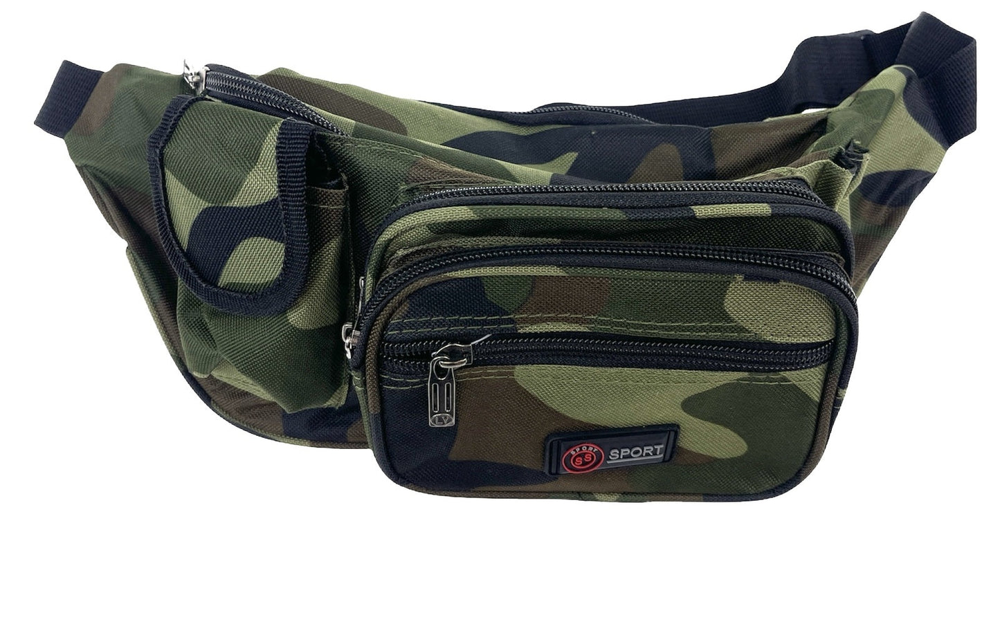 Canvas CAMO BUM BAG Camouflage Waist Travel Belt Wallet Money Security Zips-0