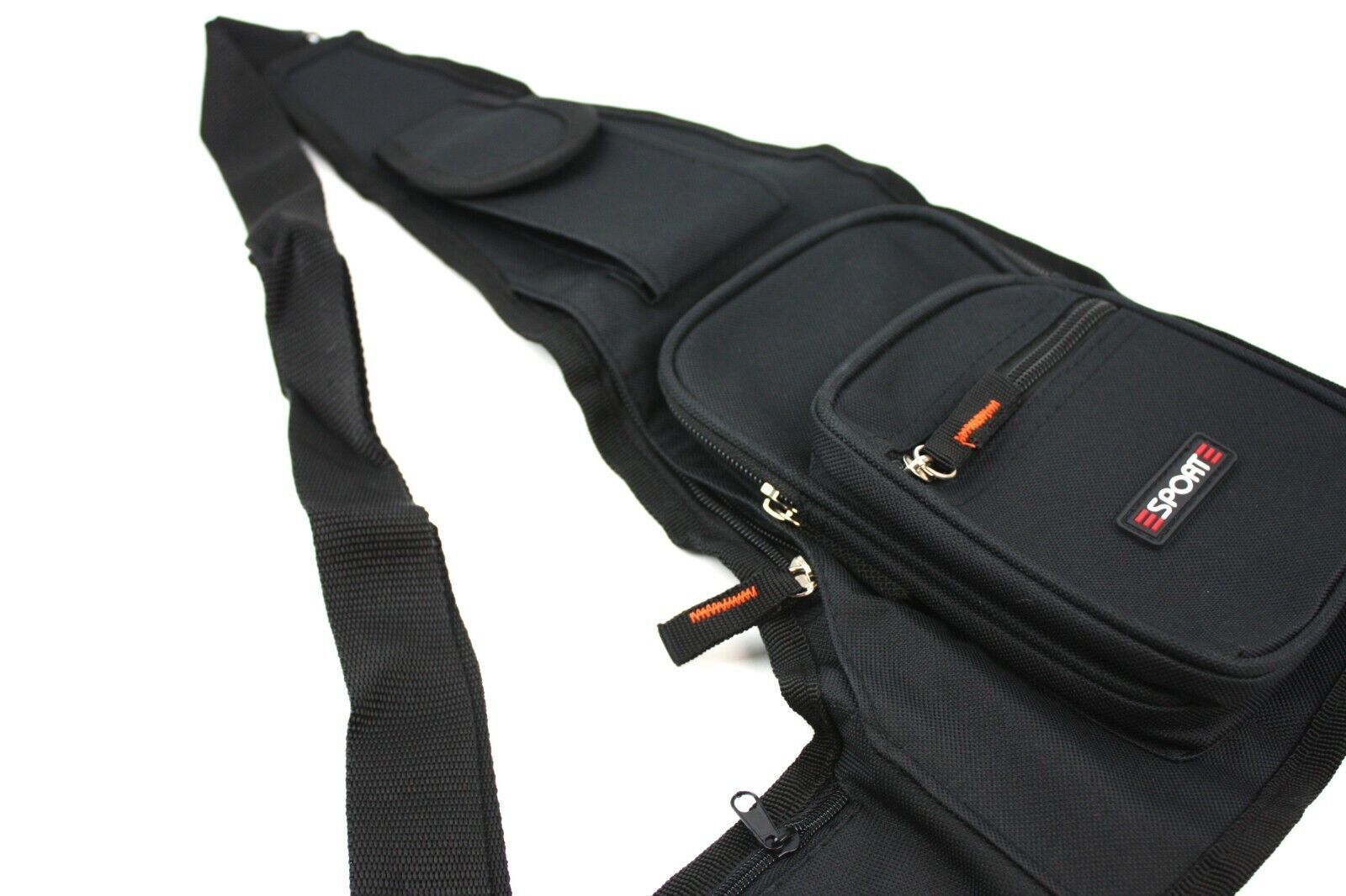 Black Crossbody Bag Sling Shoulder Bag Chest Travel Sport Backpack Pack-2