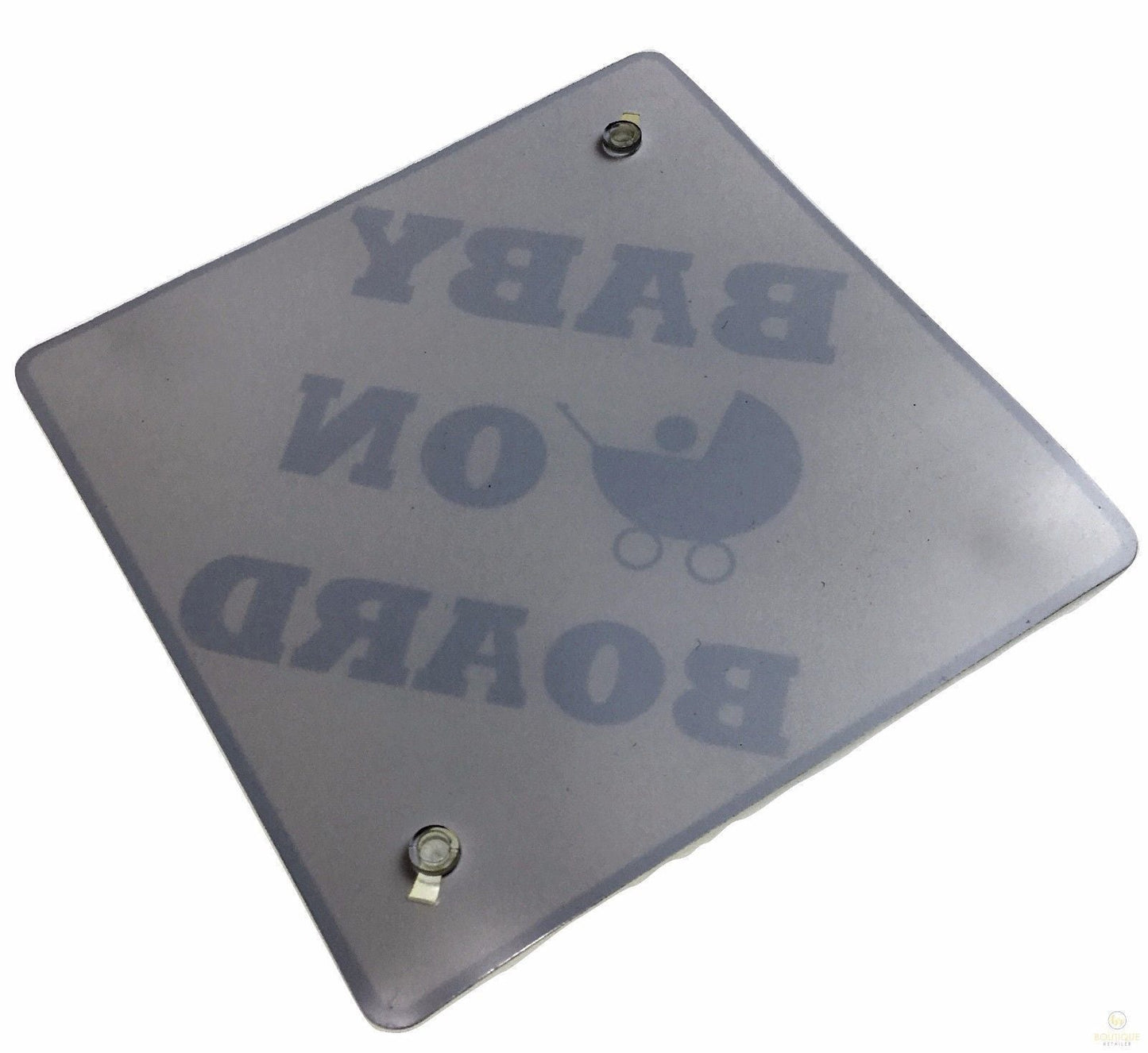 BABY ON BOARD PLATE Stay-Put Suction Disk Car Window Display Sign