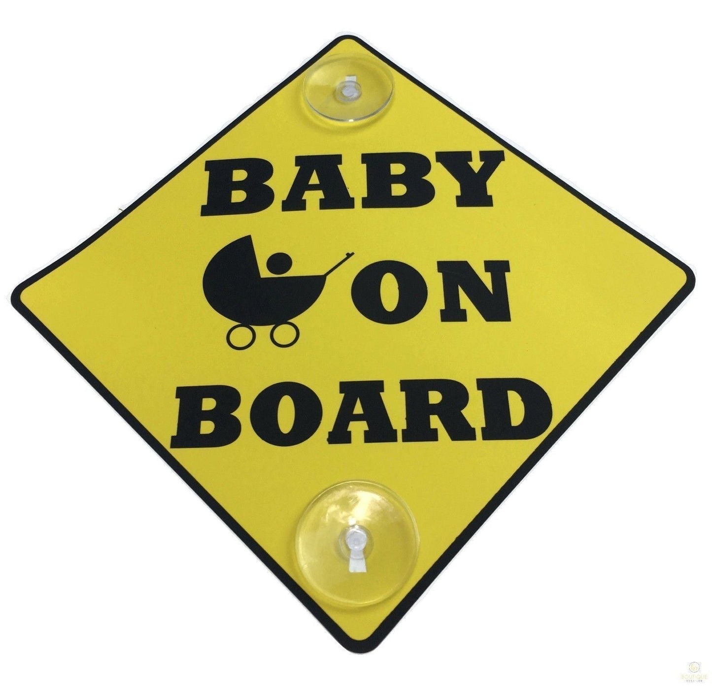BABY ON BOARD PLATE Stay-Put Suction Disk Car Window Display Sign