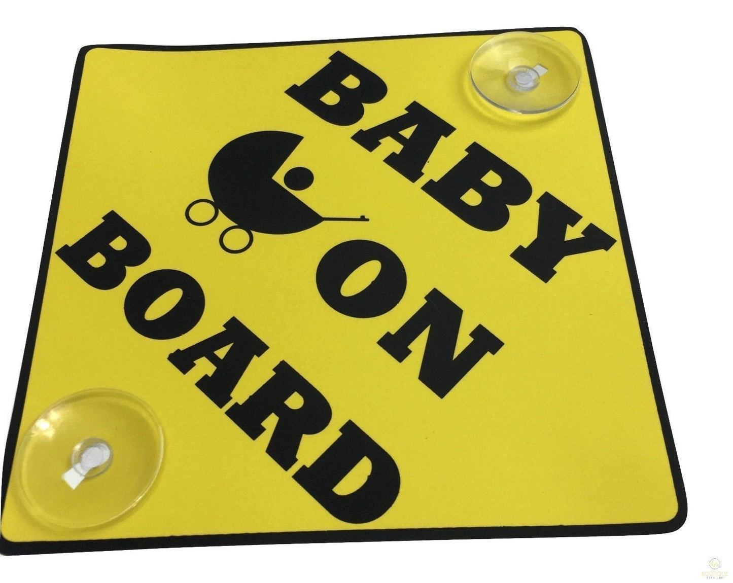 BABY ON BOARD PLATE Stay-Put Suction Disk Car Window Display Sign