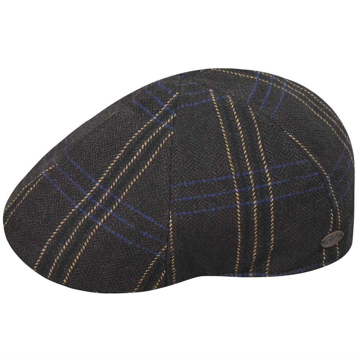 Bailey Mens Tress Pub Cap Flat Hat Fit for Autumn/Winter Season - Brown Stripe-1