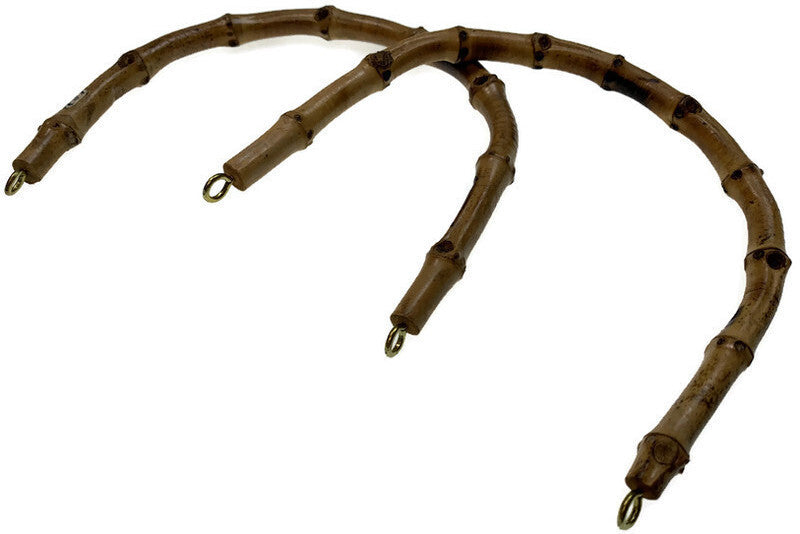 1 Pair 100% Replacement Bamboo Handles Straps Handbag Handle MADE IN JAPAN Wooden-2