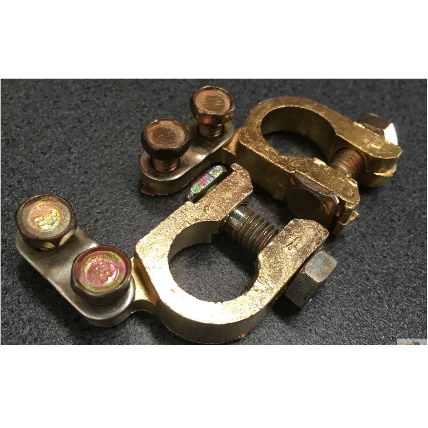 2pcs Battery Terminal Clamp Replacement Clips Brass Connector Auto Car Durable-2