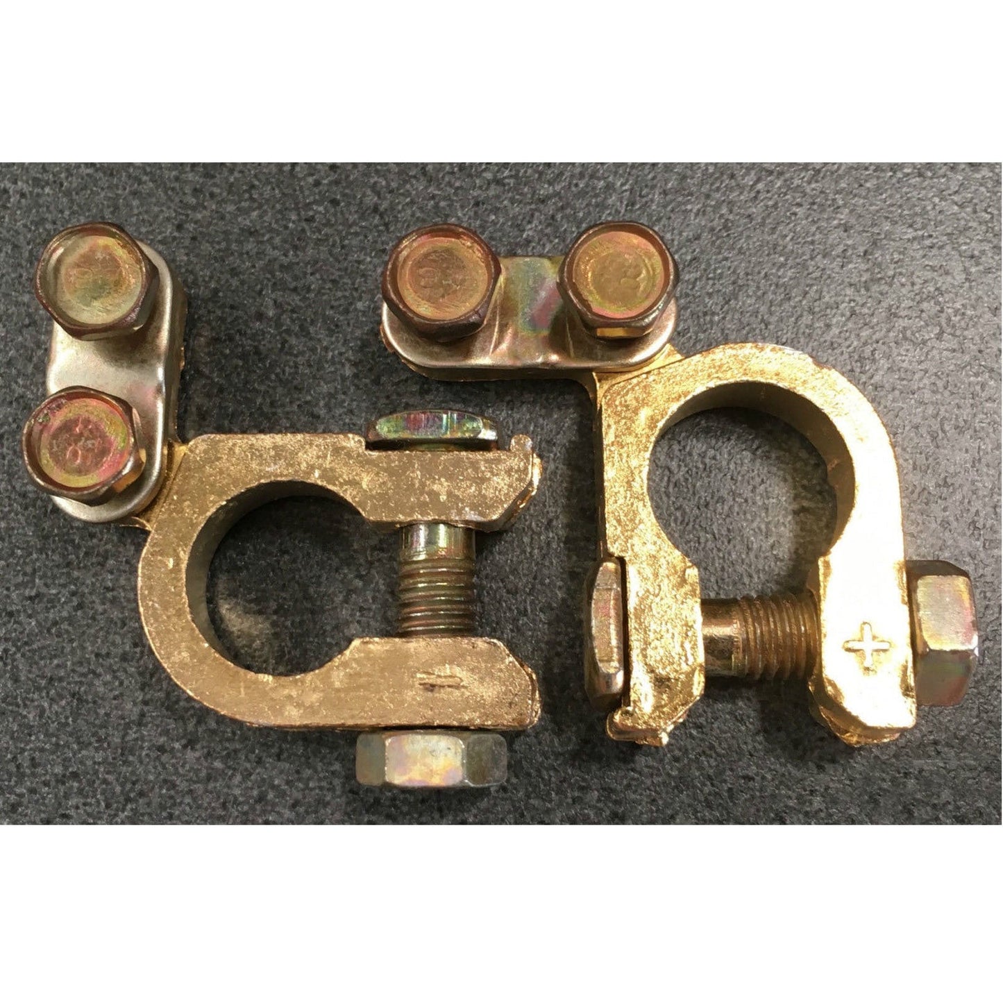 2pcs Battery Terminal Clamp Replacement Clips Brass Connector Auto Car Durable-0