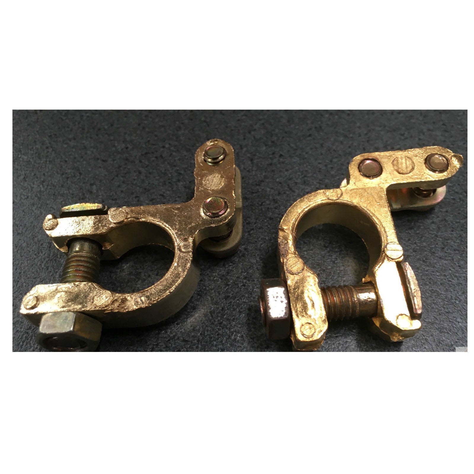 2pcs Battery Terminal Clamp Replacement Clips Brass Connector Auto Car Durable-3