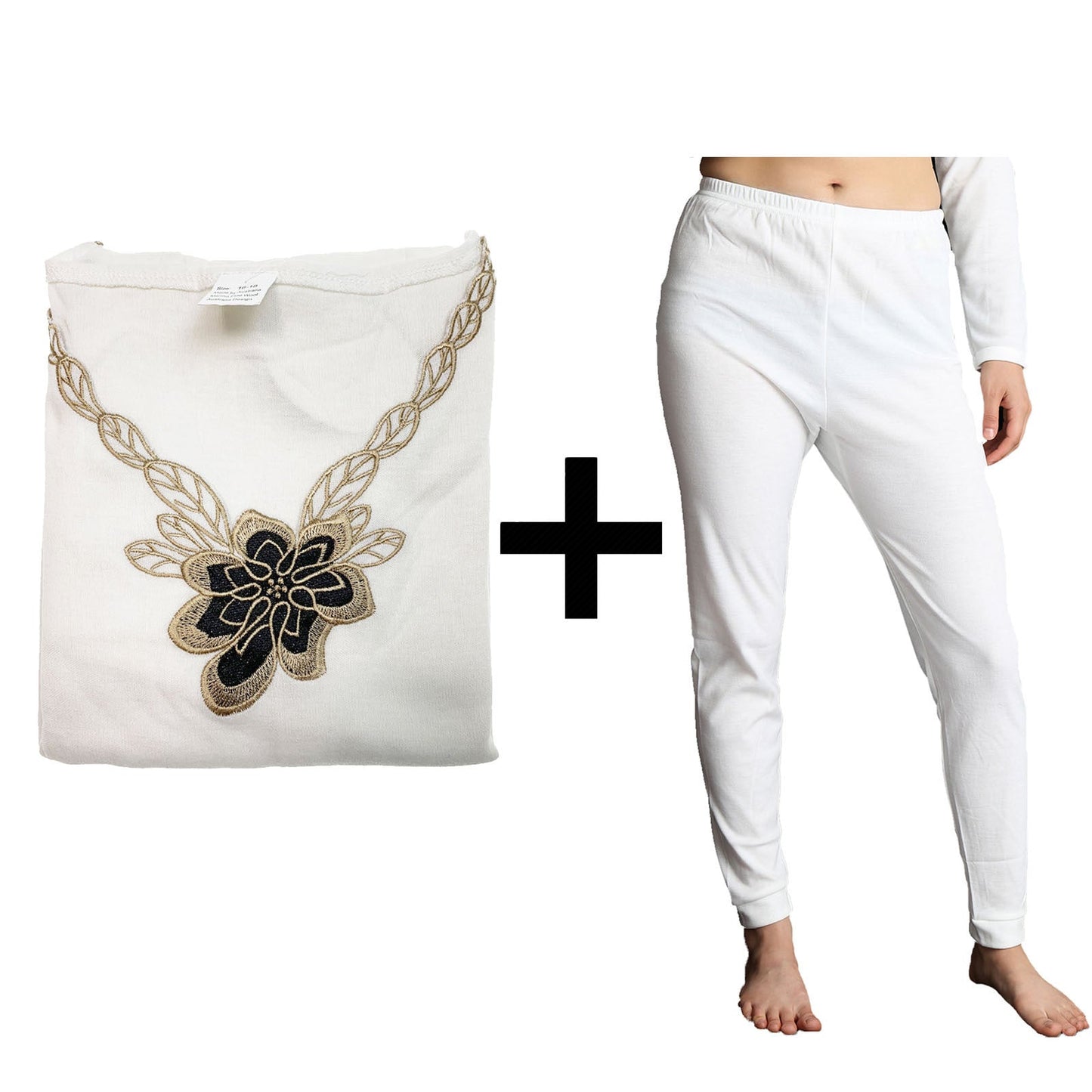 2pcs Set Womens Merino Wool Blend Pants & Top Underwear Leggings Thermal Thermals-10