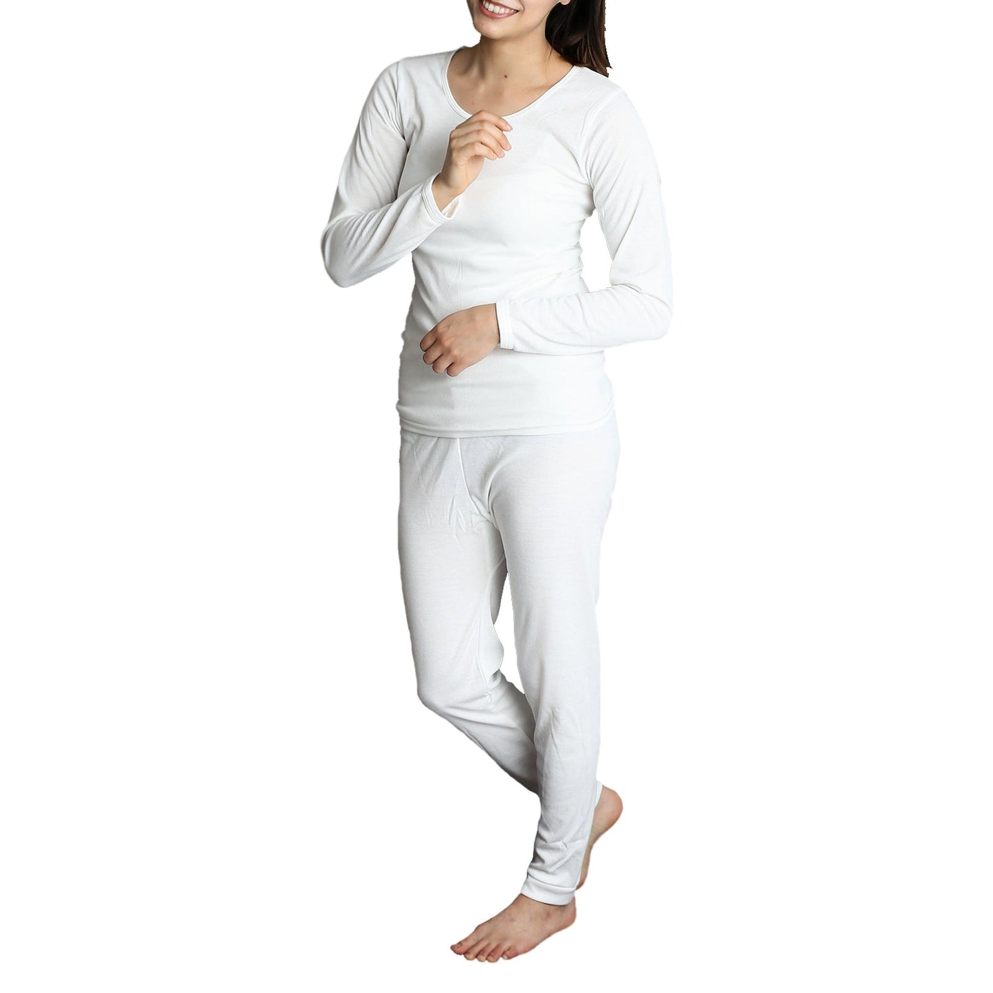 2pcs Womens Merino Wool Blend Top & Pants Thermal Set Leggings Long Johns Underwear-3