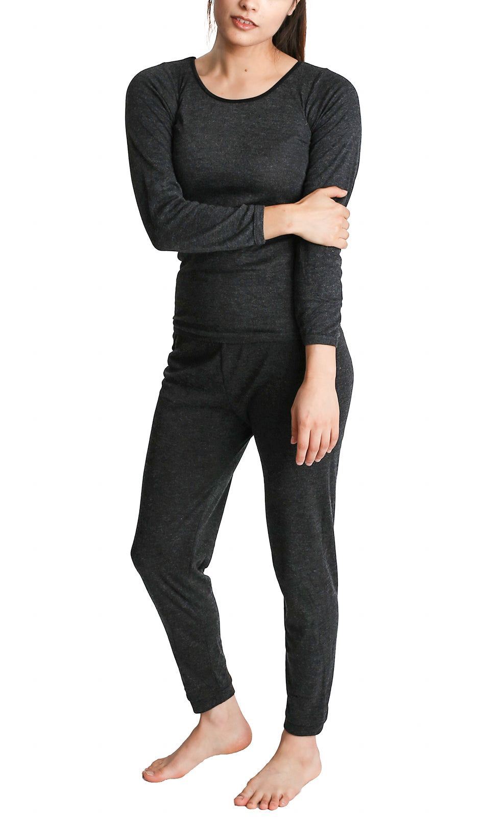 2pcs Womens Merino Wool Blend Top & Pants Thermal Set Leggings Long Johns Underwear-10