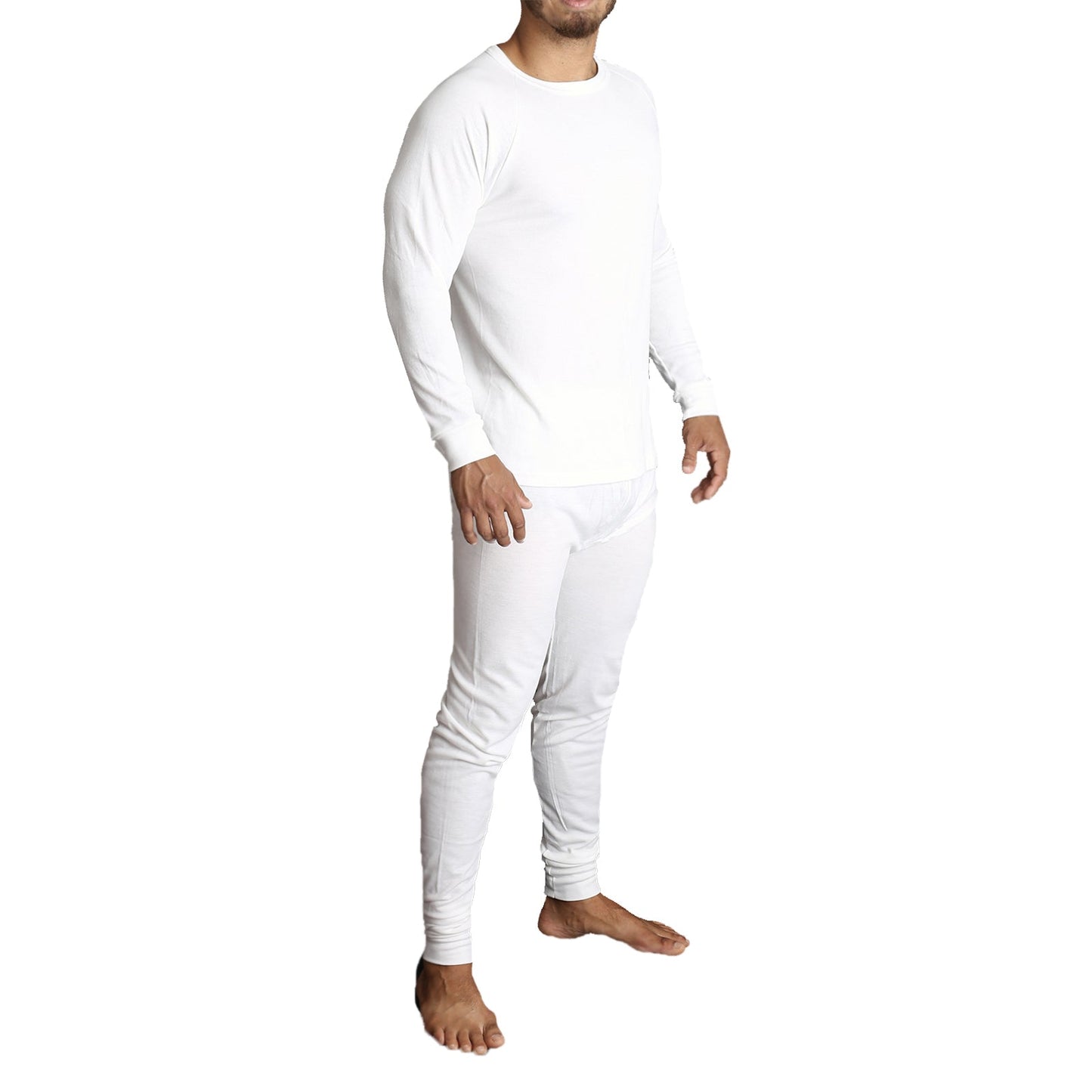 2pcs Set Mens Merino Wool Blend Long Sleeve Thermal Top & Long Johns Pants Underwear-7