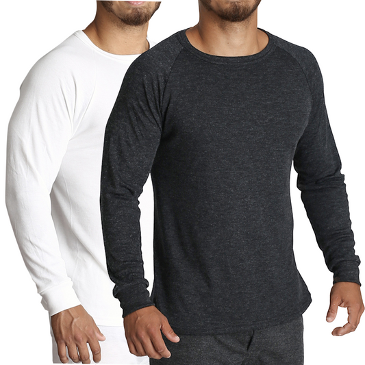 Mens Merino Wool Blend Long Sleeve Thermal Top Underwear Thermals Base Layer-0
