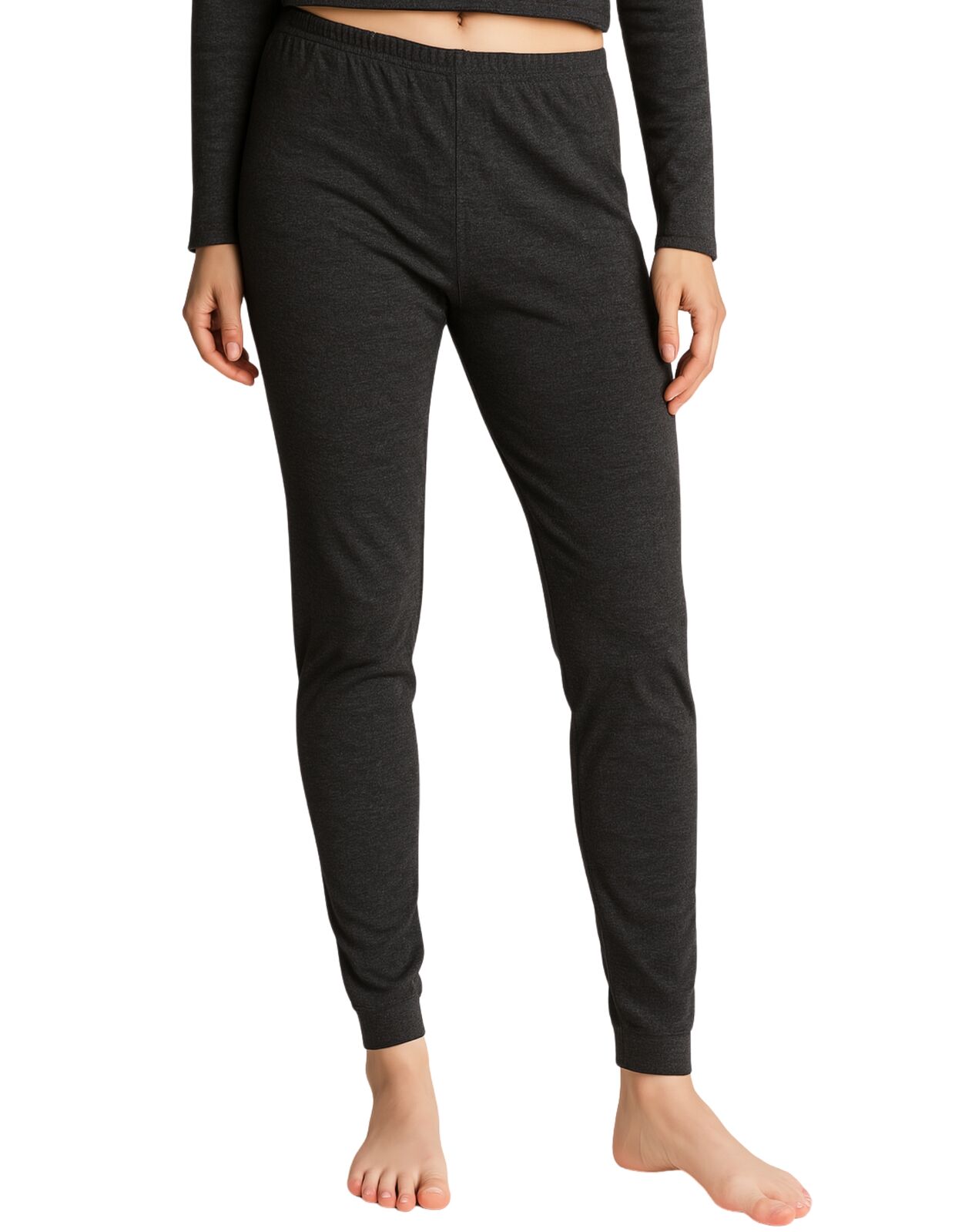 Womens Merino Wool Long Janes Thermal Underwear Layer Thermals Leggings Pants - Black-0