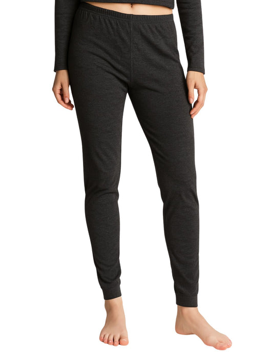 Womens Merino Wool Long Janes Thermal Underwear Layer Thermals Leggings Pants - Black-0
