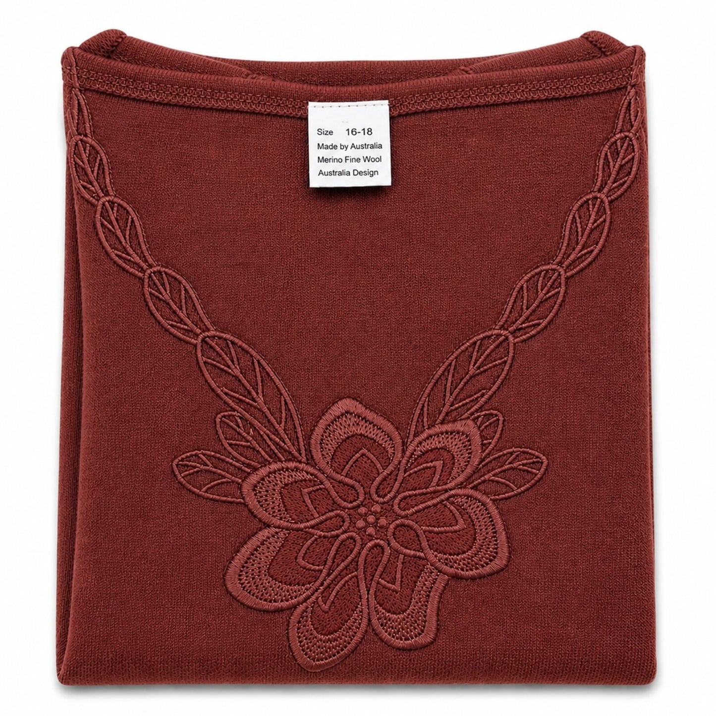 Womens Merino Wool Blend Thermal V Neck Long Sleeve Top - Burgundy (Spencer Base Layer)-4