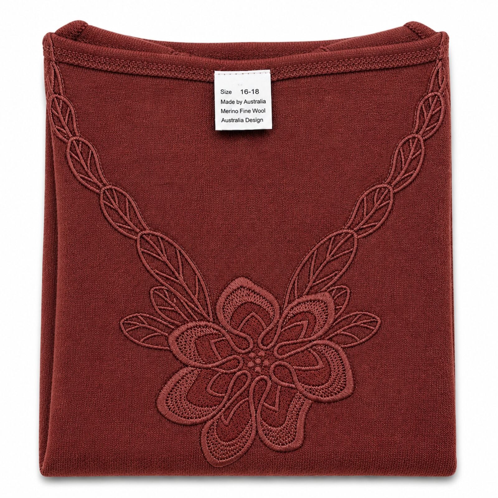 Womens Merino Wool Blend Thermal V Neck Long Sleeve Top - Burgundy (Spencer Base Layer)-4