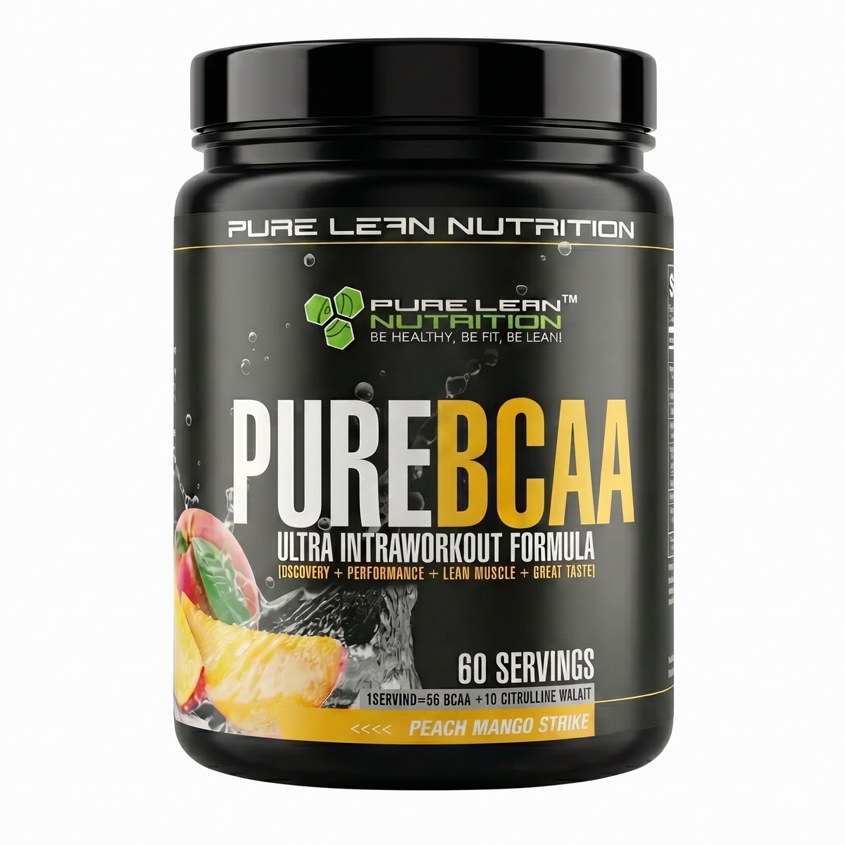 420g Pure BCAA Intra Workout 60 Serves Branch Chain Amino Acids Recovery in Peach Mango