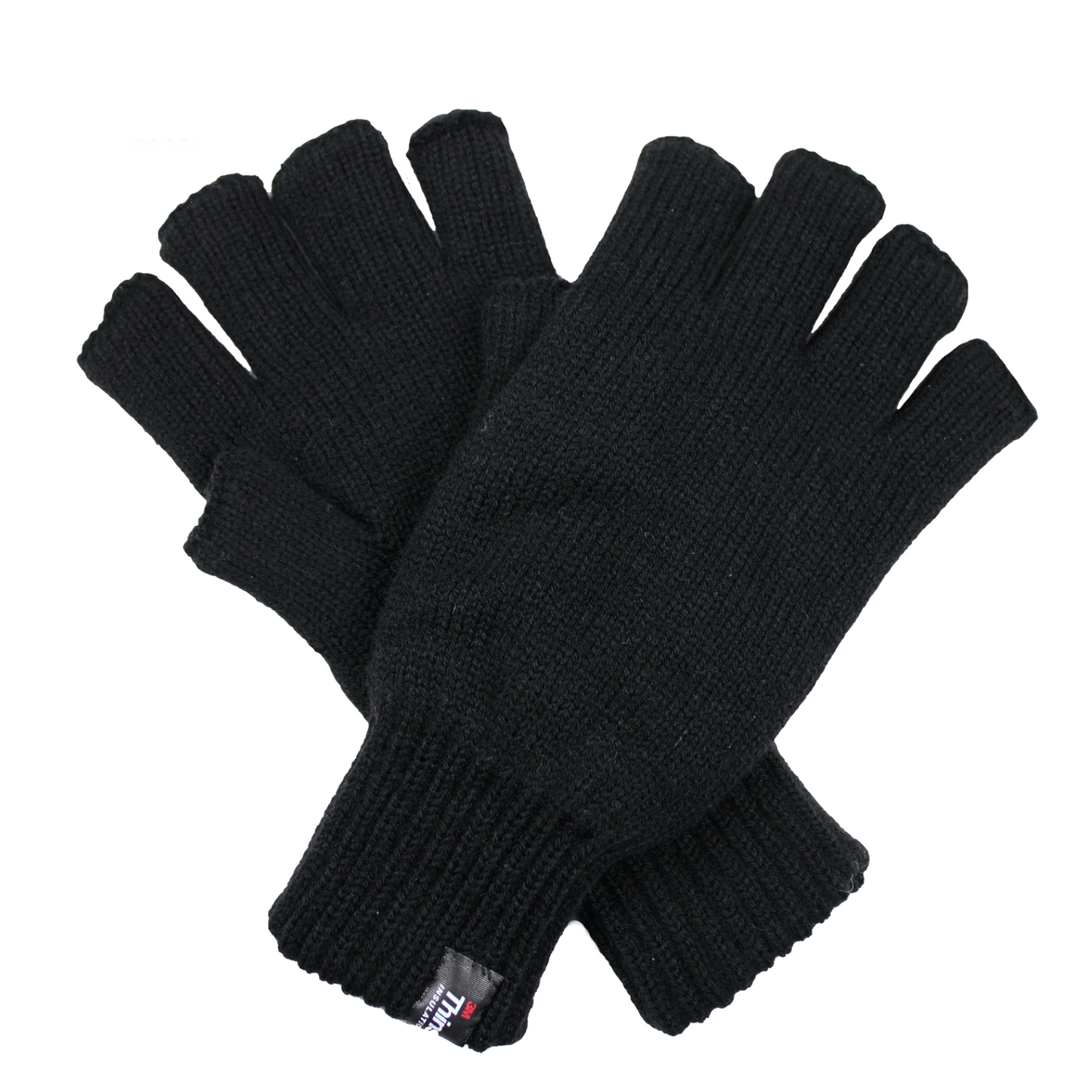 2pcs Winter Set Mens 3M Thinsulate Beanie Hat + Knitted Fingerless Gloves Snow-3