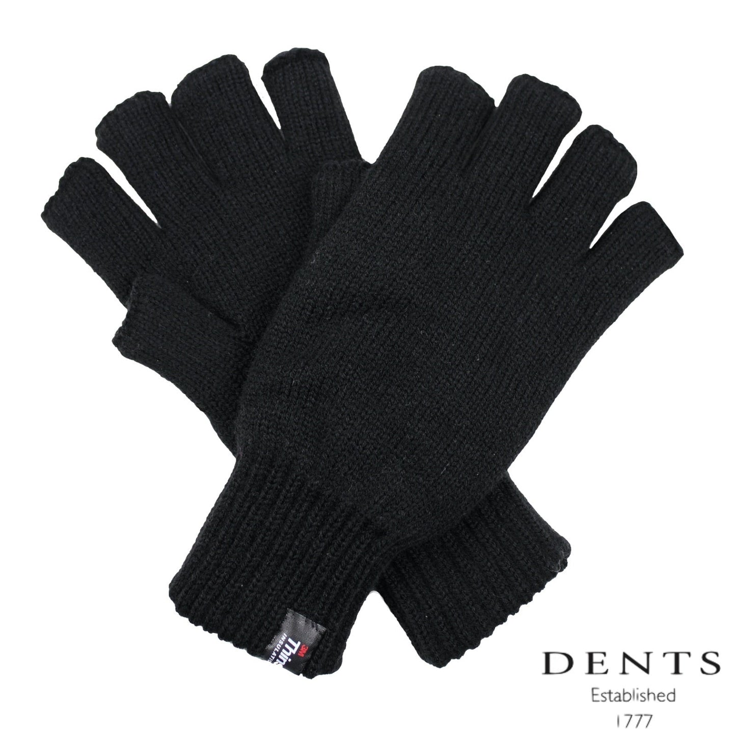Dents 2pcs Set Mens 3M Thinsulate Pull-On Beanie + Knitted Fingerless Gloves-2