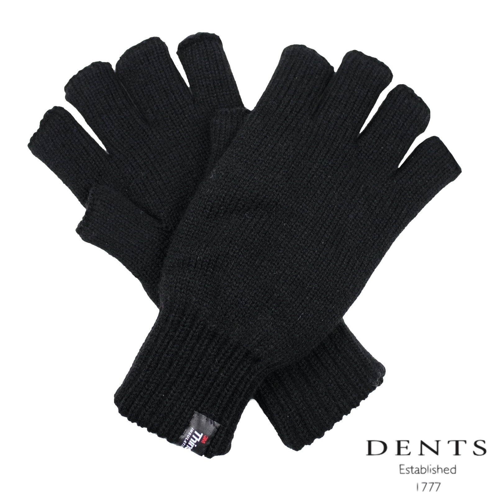 Dents 2pcs Set Mens 3M Thinsulate Pull-On Beanie + Knitted Fingerless Gloves-2