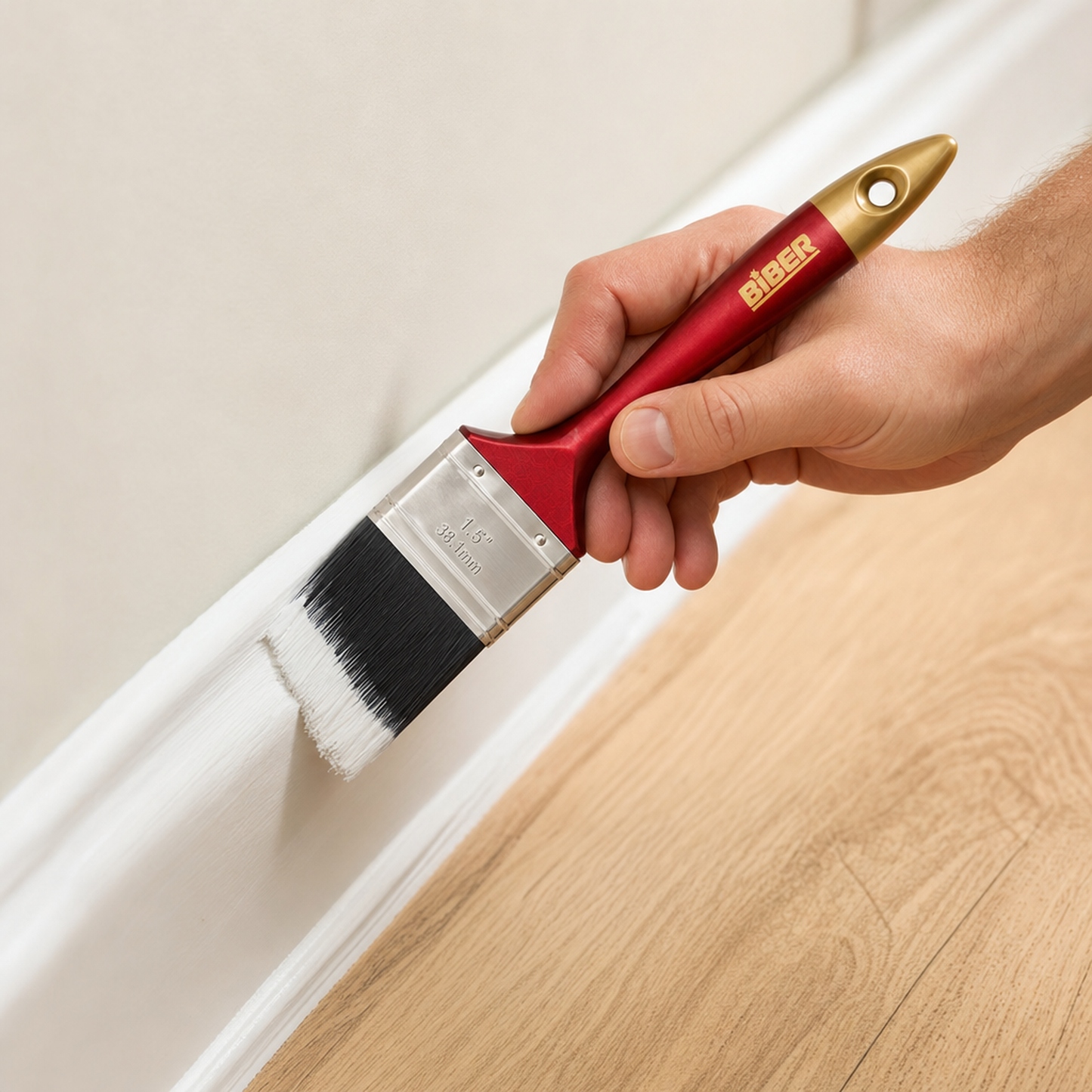 Biber Paint Brushes Straight Professional Painting House Flat Brush - 1.5"" (38.1mm)