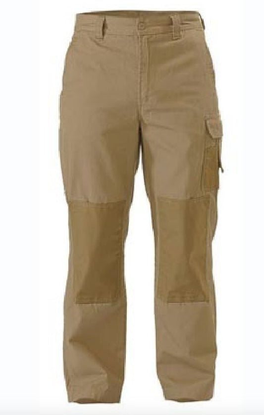 BISLEY Mens Razar Cordura Utility Pants Workwear Cotton Trousers Work BPU6110 - Khaki