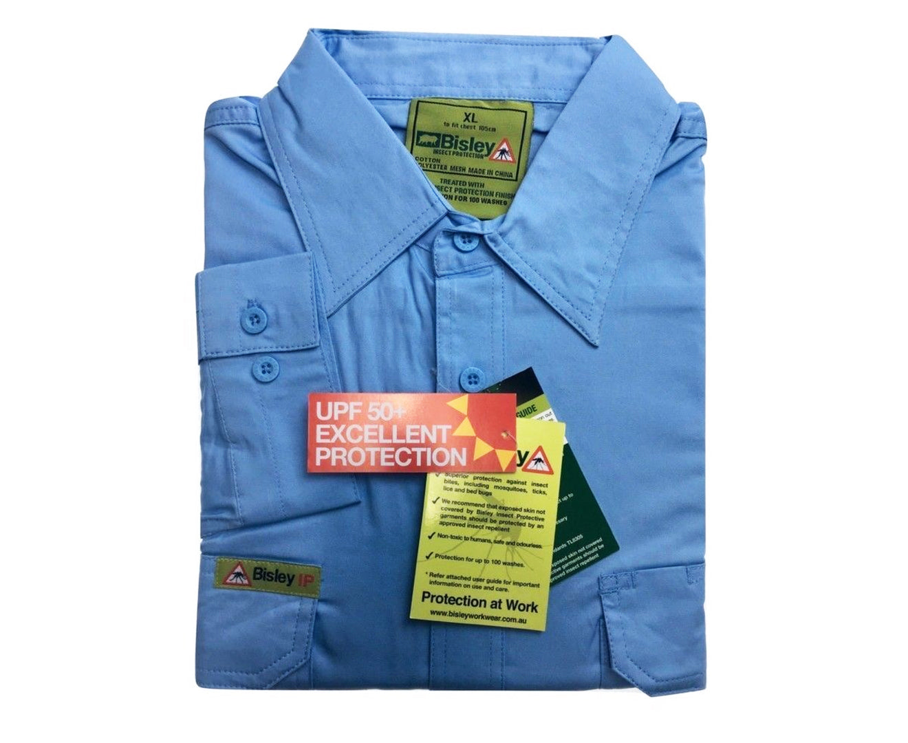 BISLEY Insect Protection Fishing Shirt Long Sleeve Casual Business Work Cotton-4