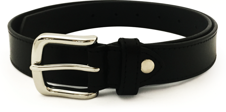 Mens Genuine Full Top Grain Leather Belt w/ Buckle - Black-1