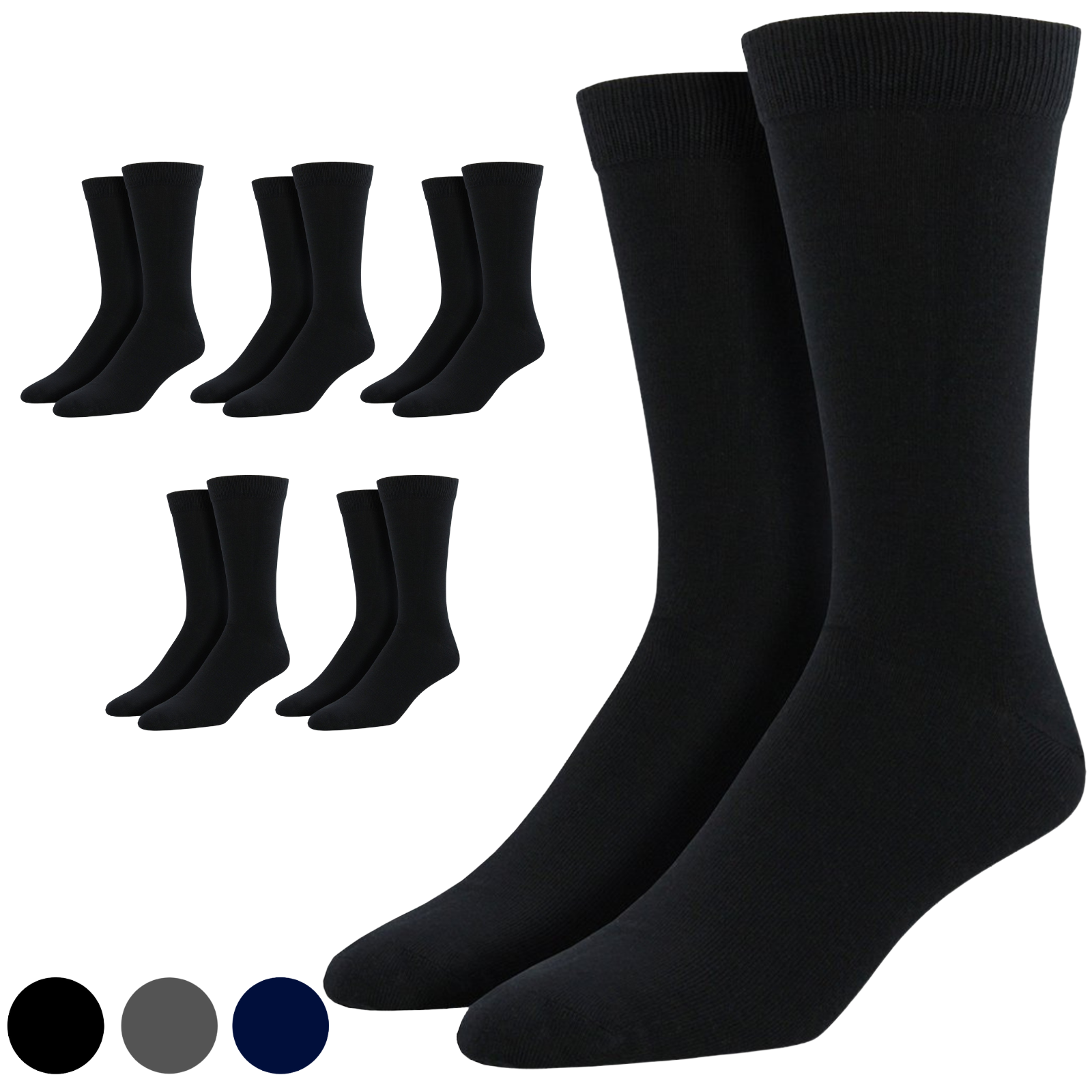 6 Pairs Premium Bamboo Loose Top Socks Diabetic Diabetes Circulation Eco Sox-0