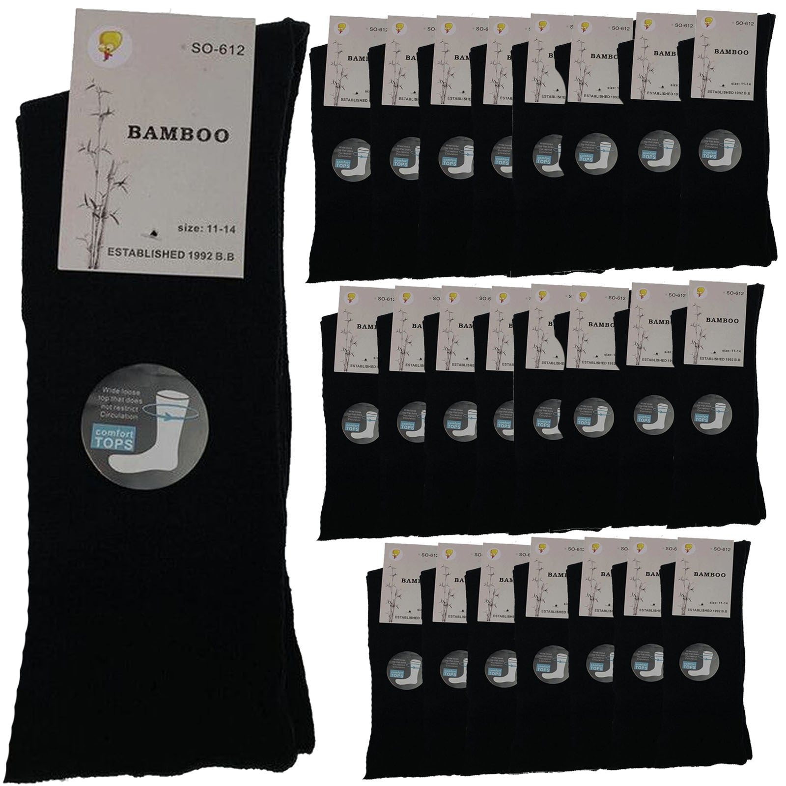 24 Pairs Premium Bamboo Loose Top Socks Diabetic Diabetes Circulation Eco Sox-5