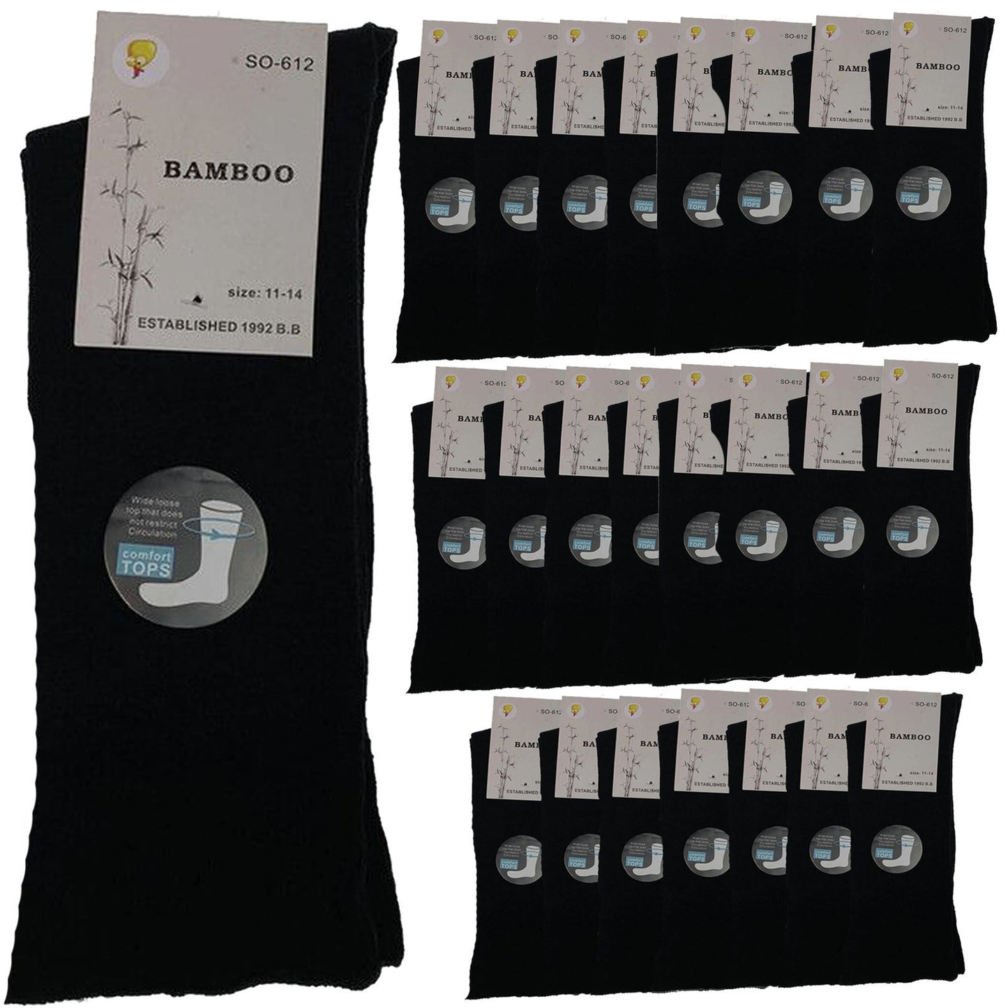 24 Pairs Premium Bamboo Loose Top Socks Diabetic Diabetes Circulation Eco Sox-4