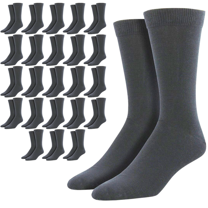 24 Pairs Bamboo Derived Loose Top Socks Diabetic Comfort Circulation - Grey
