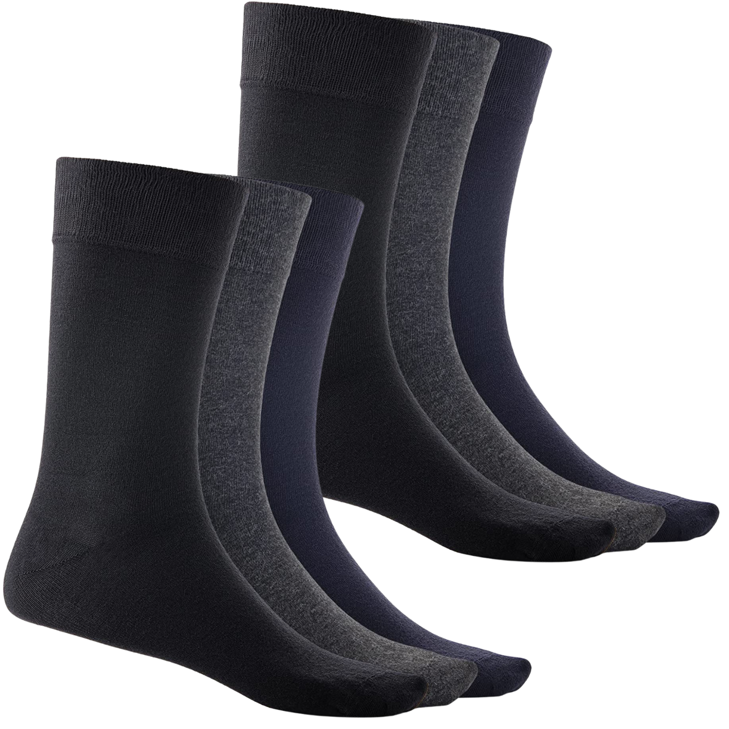 6 Pairs Bamboo Derived Loose Top Socks Diabetic Comfort Circulation - Assorted