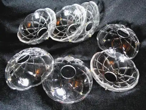 2x 120mm Crystal Chandelier Bobeche Lamp Chandelier Part w/ Gold Pins (30mm Hole)-3