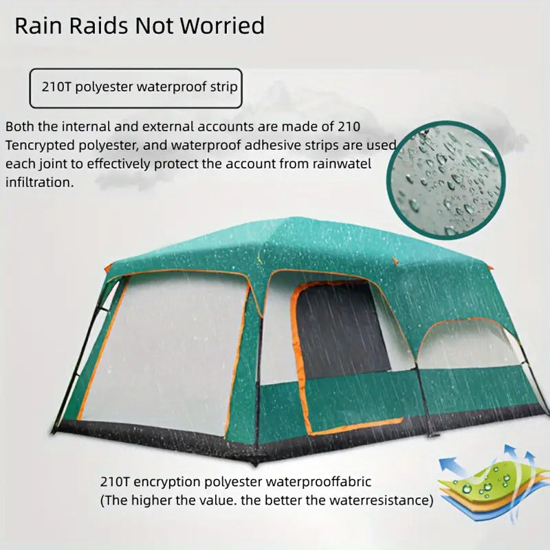 Tasman 3-5 Person Tent Camping Hiking Festival Sleeping - Green