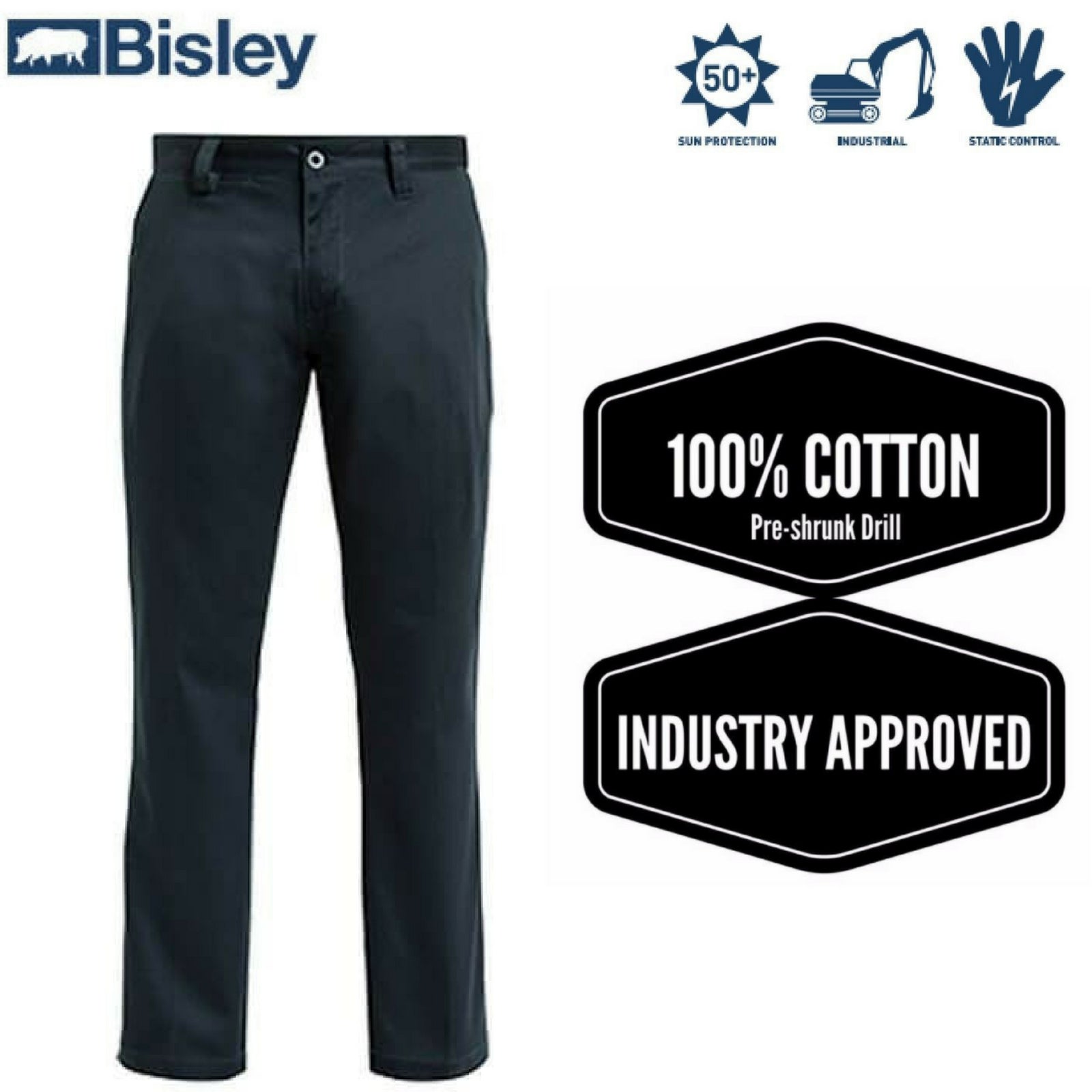 BISLEY Cotton Drill Cargo Pants Industrial Work Trousers Tradie BP6006 New-1