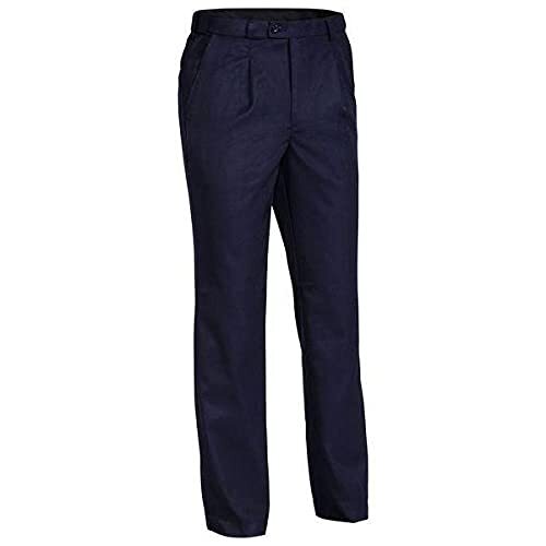 Mens Permanent Press Trousers Pants - Navy-5