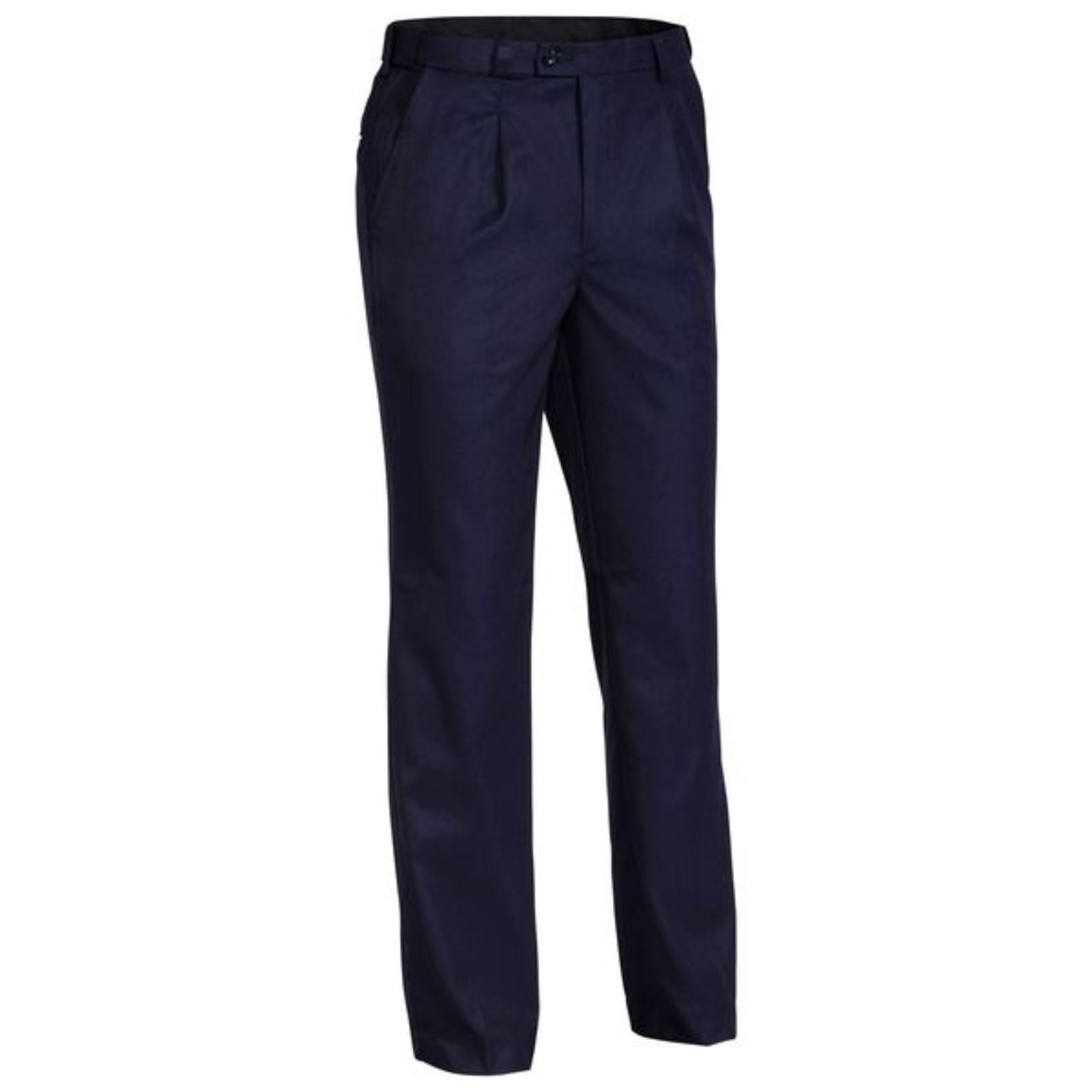 Mens Permanent Press Trousers Pants - Navy-1