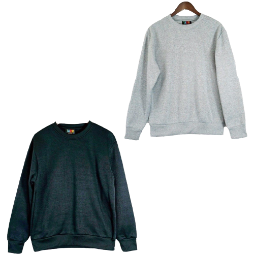 Adult Mens Crew Neck Jumper Sweater Fleece Blank Plain Pullover Top Winter Warm-0