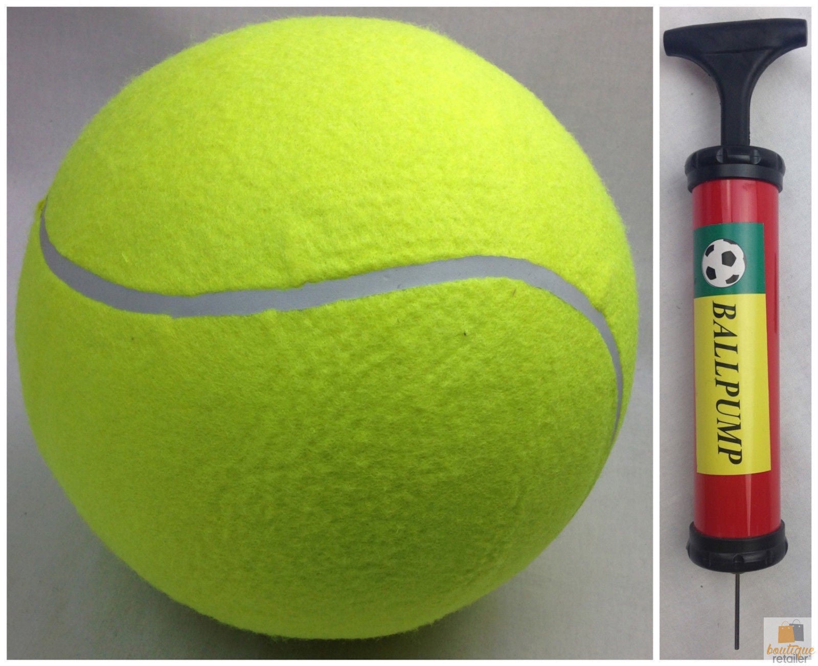 10" GIANT TENNIS BALL with BALL PUMP Air Inflator for Autographs Signatures-3