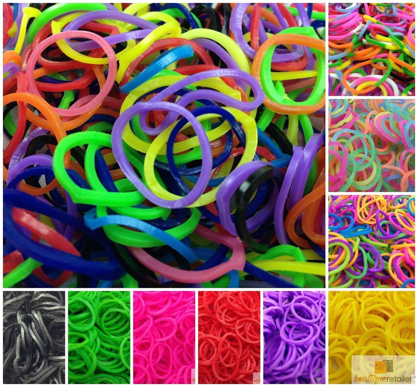 1200 pcs LOOM BANDS Rubber Refill Kit DIY Magical Bracelet 36S Clips,6 Hook-0