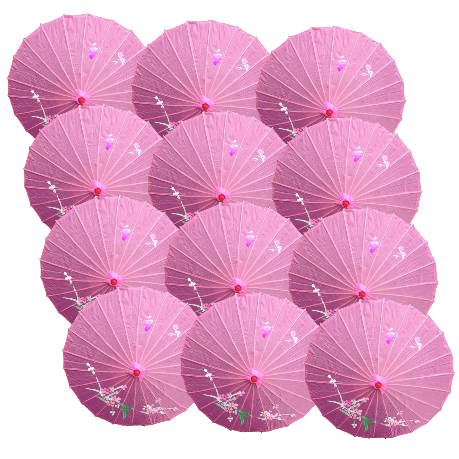 12x PARASOL UMBRELLA Chinese Japanese Bamboo Flower Pattern 80cm Large BULK-10