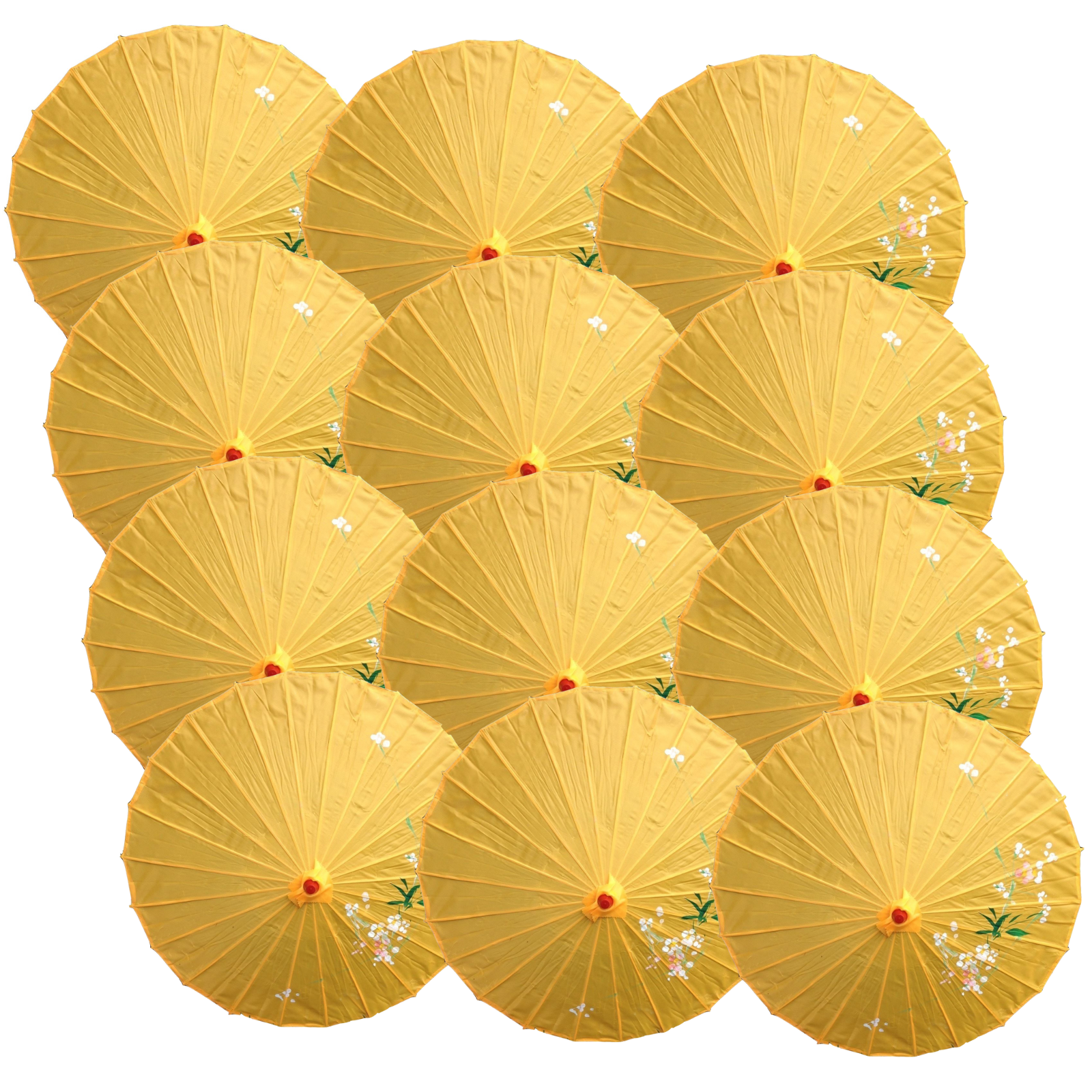 12x PARASOL UMBRELLA Chinese Japanese Bamboo Flower Pattern 80cm Large BULK-4