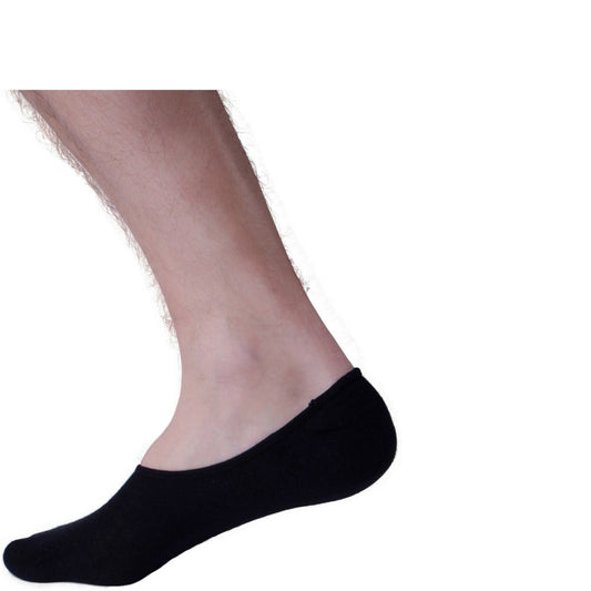 1x NO SHOW COTTON SOCKS Non Slip Heel Grip Low Cut Invisible Footlet Seamless-0