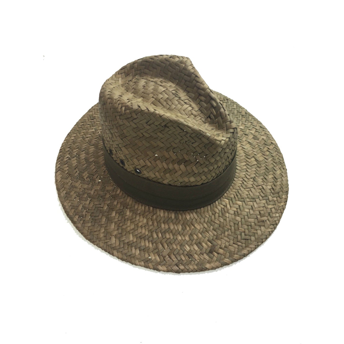 Natural BROAD WEAVE SEAGRASS SAFARI STRAW PANAMA HAT FEDORA Sun Summer Cap 2096-2
