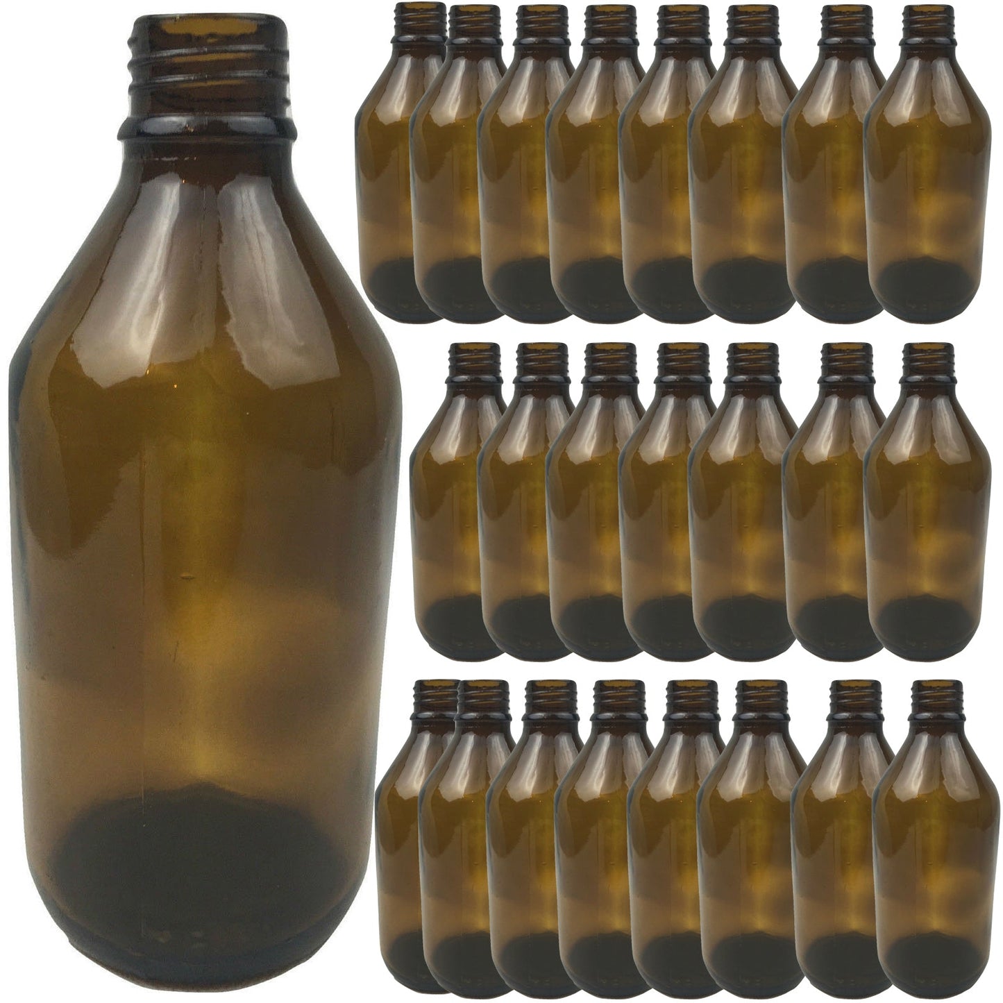 24x 600ml Brown Glass Bottles Without Lid/Cap Bulk Pack-1